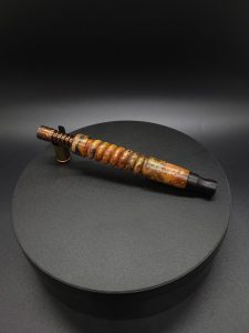 This image portrays Twisted Stems Series-Maple Burl-XL Dynavap Stem by Dovetail Woodwork.