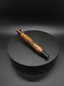 This image portrays Twisted Stems Series-Maple Burl-XL Dynavap Stem by Dovetail Woodwork.