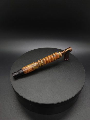 This image portrays Twisted Stems Series-Maple Burl-XL Dynavap Stem by Dovetail Woodwork.