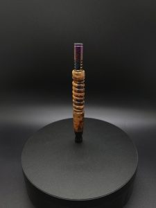 This image portrays Twisted Stems Series-Maple Burl-XL Dynavap Stem by Dovetail Woodwork.