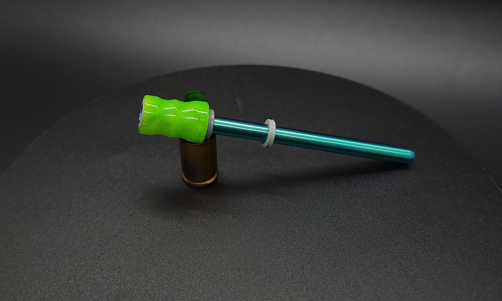 This image portrays Dynavap Spinning Mouthpiece-Galactic Resin Luminescent by Dovetail Woodwork.