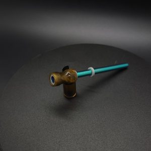 This image portrays Dynavap Spinning Mouthpiece-Galactic Metallic Gold by Dovetail Woodwork.