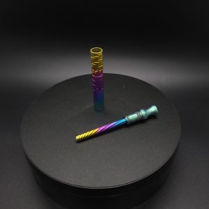 This image portrays Dynavap Omni Stem/Condenser Mouthpiece Setup-Color Fade by Dovetail Woodwork.