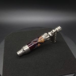 This image portrays Vong(i) Custom Sleeve-Black Walnut Burl Hybrid-Galactic Purple by Dovetail Woodwork.