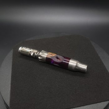 This image portrays Vong(i) Custom Sleeve-Black Walnut Burl Hybrid-Galactic Purple by Dovetail Woodwork.
