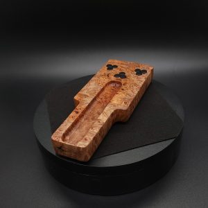 This image portrays Dynavap VapCap Stem Display-Highly Figured Madrone Burl Wood by Dovetail Woodwork.