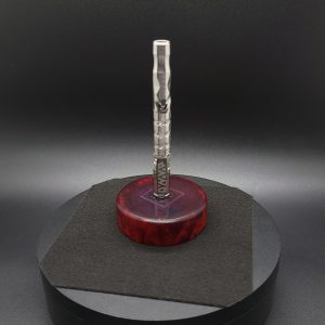 This image portrays DynaPuck-Luminescent Cosmic Series-Dynavap Stem Display by Dovetail Woodwork.