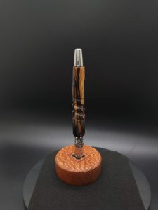 This image portrays The Downward Spiral-B & W Ebony-XL Dynavap Stem-NEW! by Dovetail Woodwork.