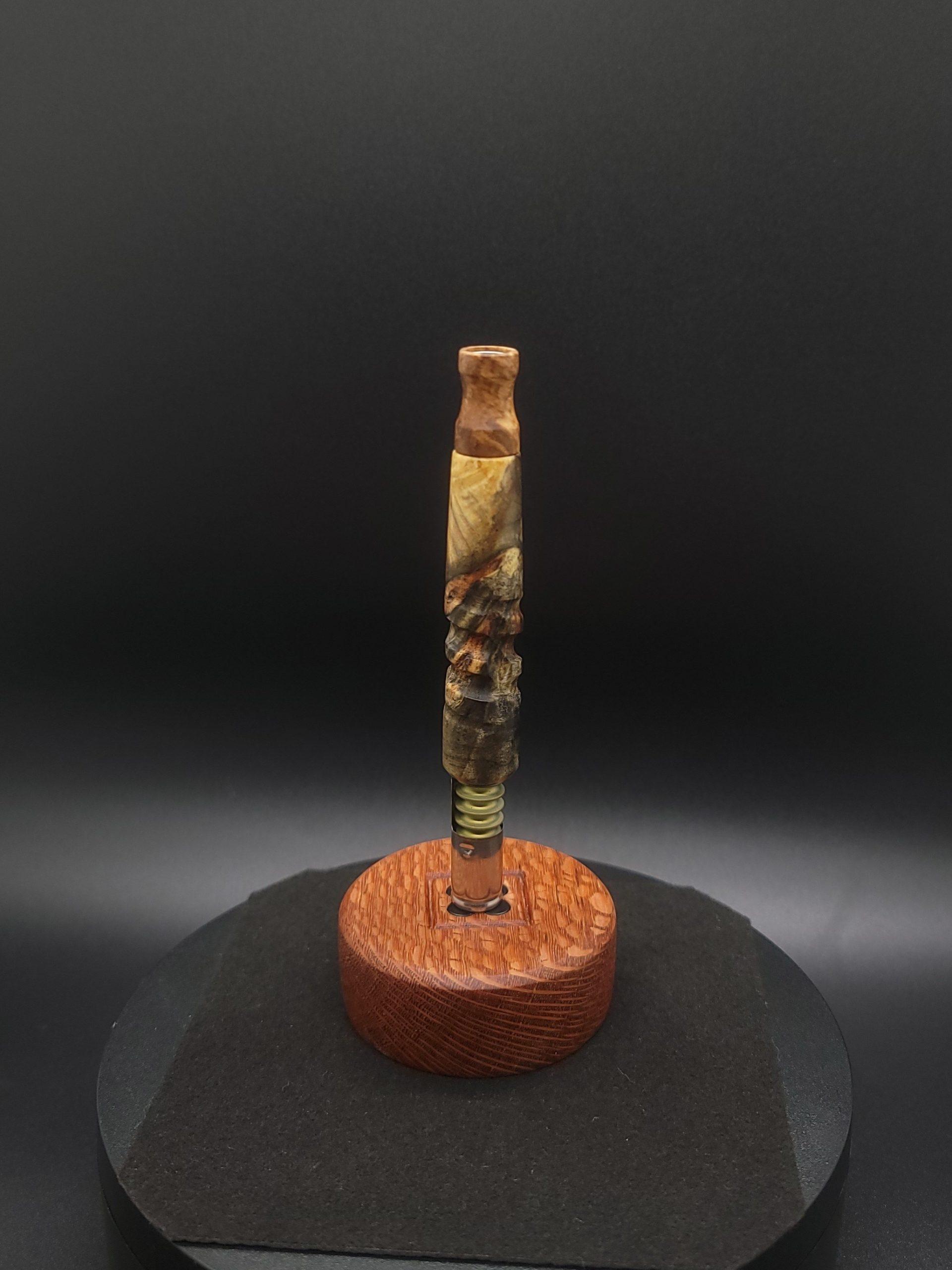 This image portrays The Downward Spiral-Buckeye Burl-Dynavap Stem-NEW! by Dovetail Woodwork.
