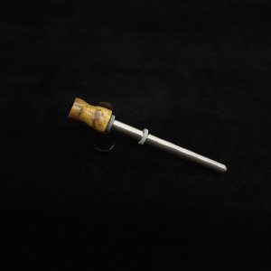 This image portrays Dynavap Spinning Mouthpiece-Golden/Green/Black Cosmic Burl by Dovetail Woodwork.