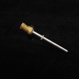 This image portrays Dynavap Spinning Mouthpiece-Golden/Green/Black Cosmic Burl by Dovetail Woodwork.