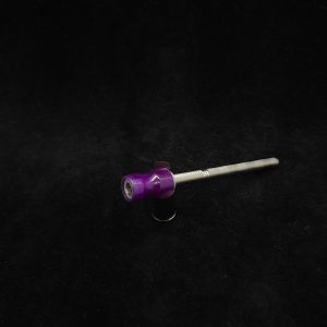 This image portrays Dynavap Spinning Mouthpiece-Galactic Purple/Pearl White by Dovetail Woodwork.