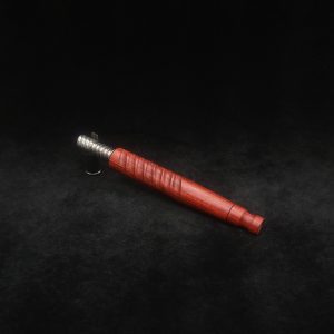 This image portrays Twisted Stems Series-Eclipse XL Dynavap Stem/Redheart with Matching Mouthpiece by Dovetail Woodwork.