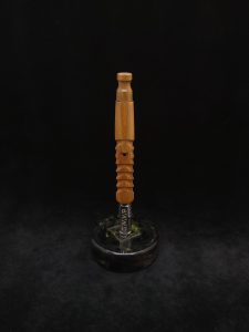 This image portrays Twisted Stems Series-Eclipse XL Dynavap Stem/Lignum Vitae w/Matching Mouthpiece by Dovetail Woodwork.