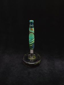 This image portrays Twisted Stems Series-Eclipse (standard) Dynavap Stem/Box Elder Burl Hybrid w/Mouthpiece by Dovetail Woodwork.