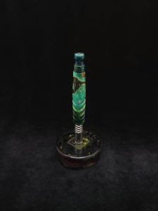 This image portrays Twisted Stems Series-Eclipse (standard) Dynavap Stem/Box Elder Burl Hybrid w/Mouthpiece by Dovetail Woodwork.