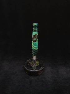 This image portrays Twisted Stems Series-Eclipse (standard) Dynavap Stem/Box Elder Burl Hybrid w/Mouthpiece by Dovetail Woodwork.