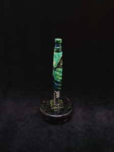 This image portrays Twisted Stems Series-Eclipse (standard) Dynavap Stem/Box Elder Burl Hybrid w/Mouthpiece by Dovetail Woodwork.