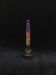 This image portrays Cosmic Burl-Eclipse XL Dynavap Stem Matching w/Mouthpiece by Dovetail Woodwork.