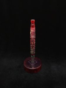 This image portrays Cosmic Burl Hybrid-Eclipse XL Dynavap Stem + Matching Mouthpiece by Dovetail Woodwork.