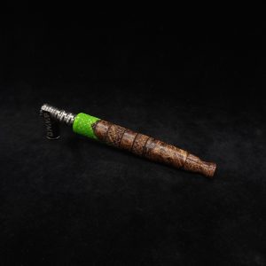 This image portrays High Class-Knurled XL Dynavap Stem/Burl Hybrid + Matching M.P. by Dovetail Woodwork.