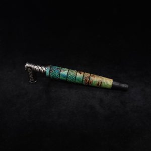 This image portrays Cosmic Burl-Knurled XL Dynavap Stem/Elm Burl + Ebony M.P. by Dovetail Woodwork.