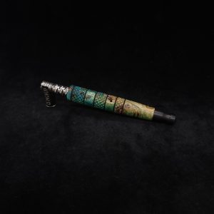 This image portrays Cosmic Burl-Knurled XL Dynavap Stem/Elm Burl + Ebony M.P. by Dovetail Woodwork.