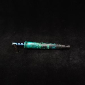 This image portrays Cosmic Burl XL-Straight Taper Dynavap Stem + Ebony Mouthpiece by Dovetail Woodwork.
