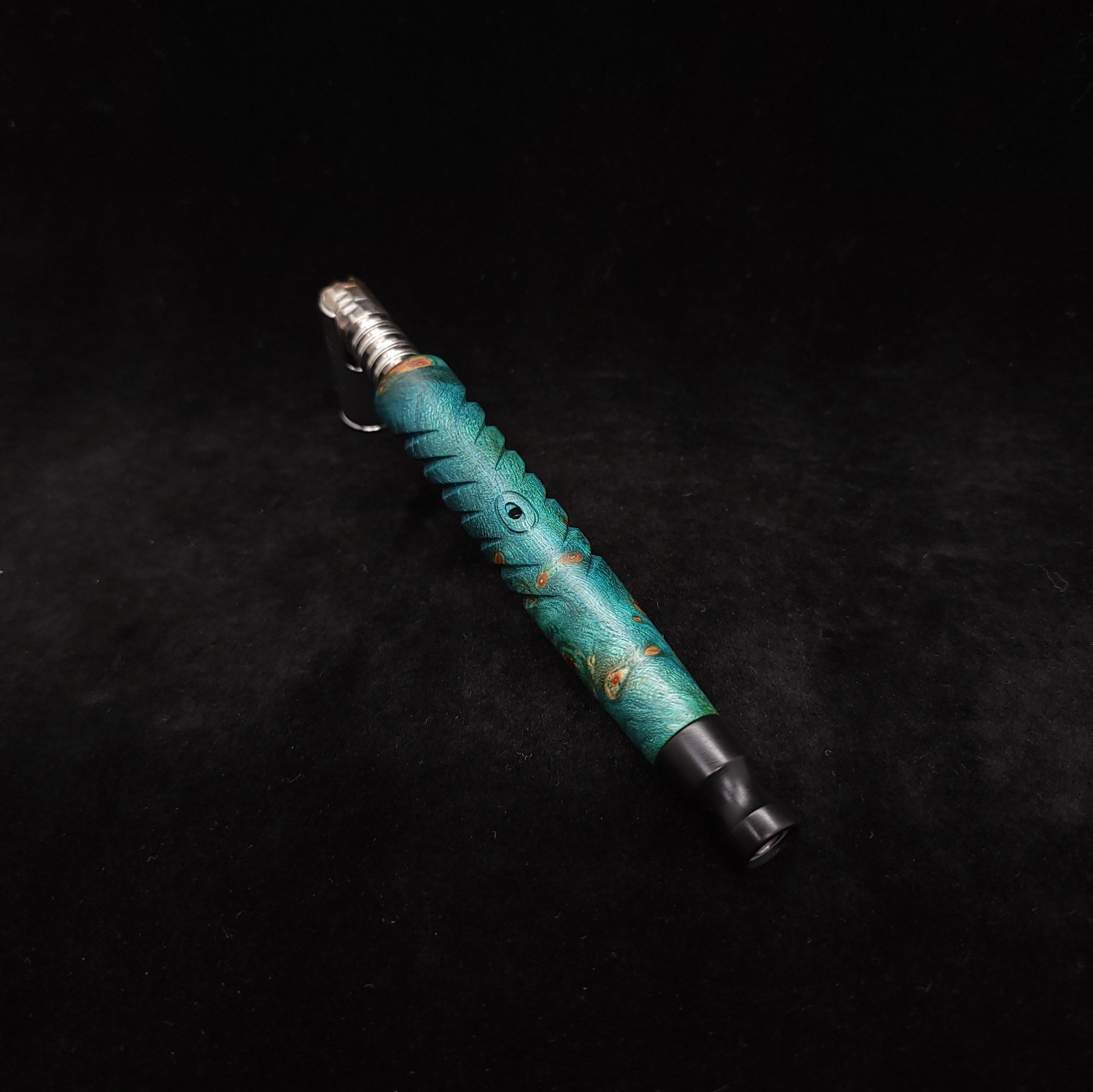 This image portrays Reaper XL Dynavap Stem/Burl Wood+Black Mouthpiece by Dovetail Woodwork.