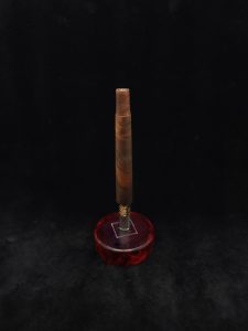 This image portrays The Blunt XL Dynavap Stem/Claro Walnut Burl Wood + Matching M.P. by Dovetail Woodwork.