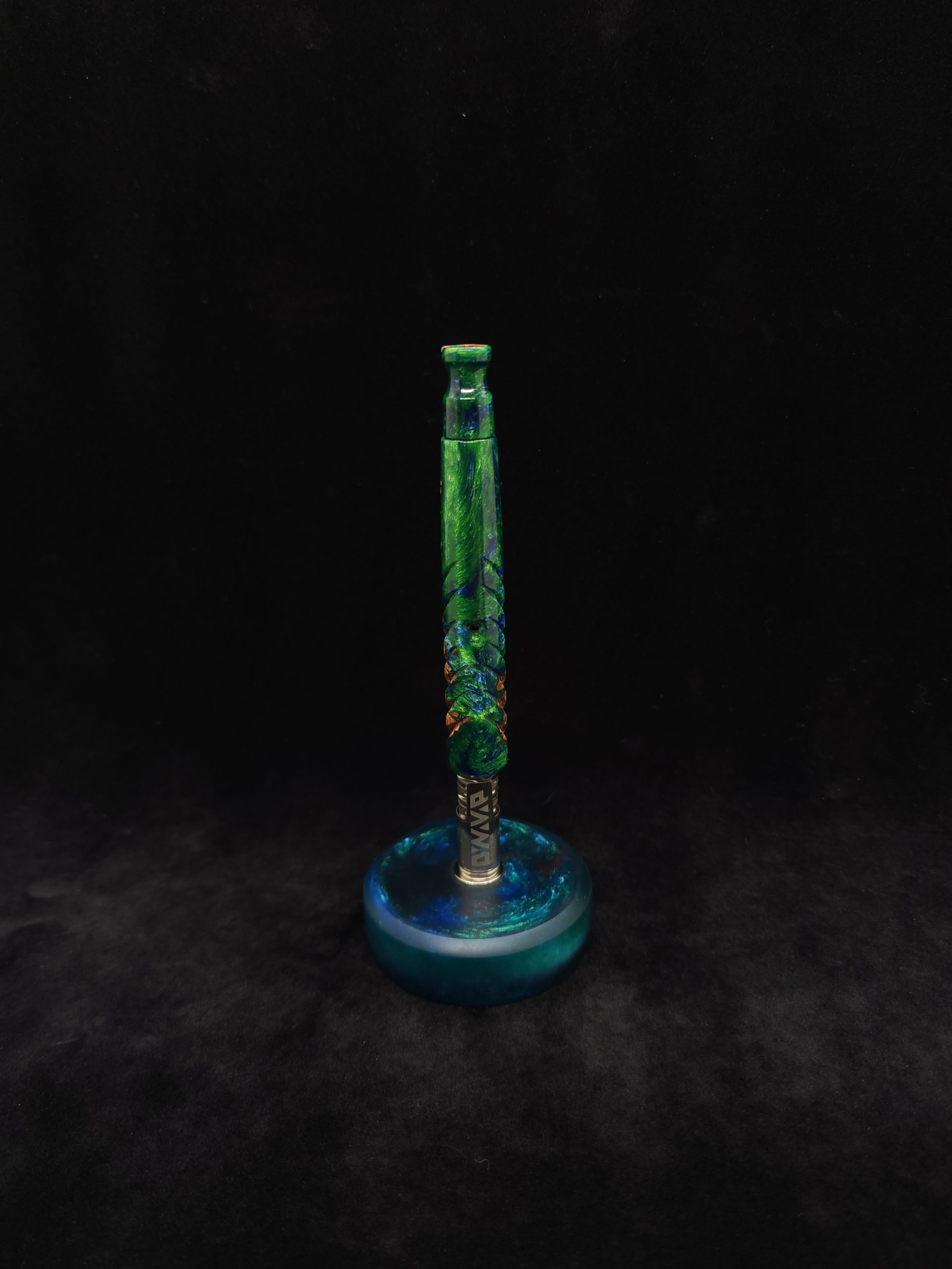 This image portrays Reaper XL Dynavap Stem/Burl Wood Hybrid+Matching Mouthpiece *4/20 SPECIAL* by Dovetail Woodwork.