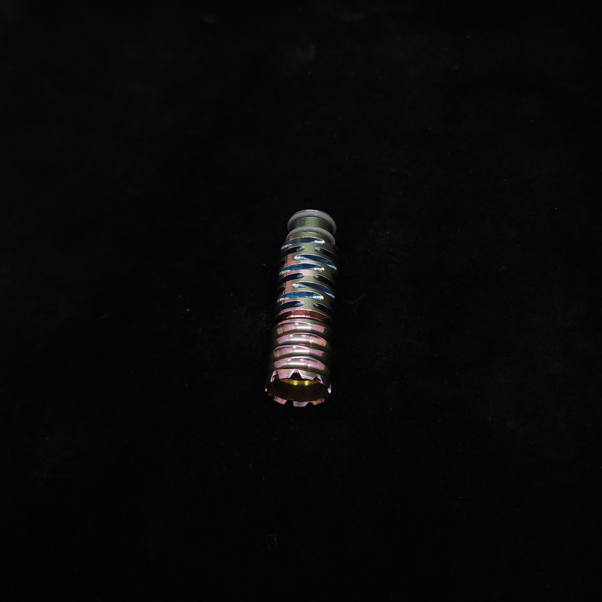 This image portrays Dynavap Vong Tip-Anodized(Rosium Color Theme) by Dovetail Woodwork.
