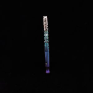 This image portrays Polished Purple-Blue-Green Anodized Titanium Dynavap Omni(2023)-Full Device(Ready to Ship) by Dovetail Woodwork.