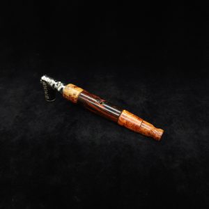 This image portrays Straight Taper XL Dynavap Stem + Amboyna Burl Hybrid+M.P. by Dovetail Woodwork.