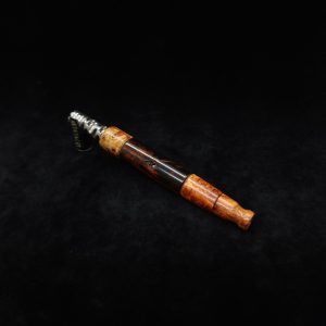 This image portrays Straight Taper XL Dynavap Stem + Amboyna Burl Hybrid+M.P. by Dovetail Woodwork.