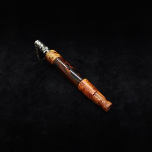 This image portrays Straight Taper XL Dynavap Stem + Amboyna Burl Hybrid+M.P. by Dovetail Woodwork.