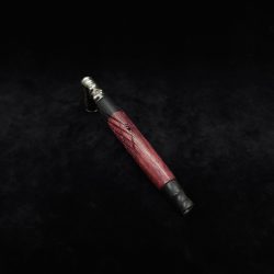 This image portrays Specialty Stem-Spider XL Dynavap Stem-Purpleheart/Ebony Wood + M.P. by Dovetail Woodwork.
