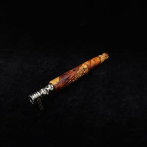 This image portrays Specialty Stem-Spider XL Dynavap Stem-High Grade Amboyna Burl Wood + M.P. by Dovetail Woodwork.