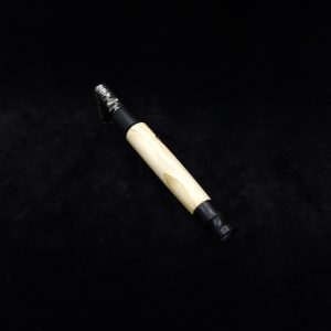 This image portrays Straight Taper XL Dynavap Stem + Red Bud Wood/Ebony Hybrid + M.P. by Dovetail Woodwork.