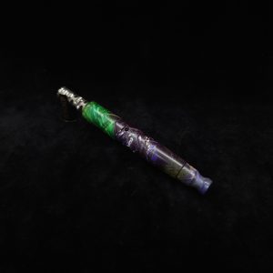 This image portrays V-7 Dynavap XL Cosmic Burl Stem + Matching Hybrid Mouthpiece by Dovetail Woodwork.