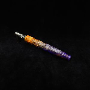 This image portrays V-7 Dynavap XL Hybrid Cosmic Burl Stem + Matching Mouthpiece by Dovetail Woodwork.