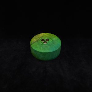 This image portrays DynaPuck-Box Elder Burl/Green Blue-Dynavap Stem Display by Dovetail Woodwork.