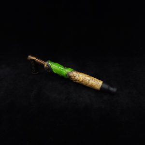 This image portrays V-7 Dynavap XL Burl Hybrid Stem + Matching Hybrid Mouthpiece by Dovetail Woodwork.