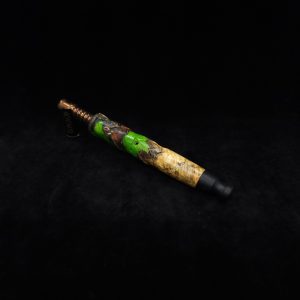 This image portrays V-7 Dynavap XL Burl Hybrid Stem + Matching Hybrid Mouthpiece by Dovetail Woodwork.