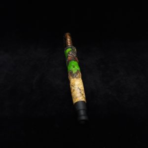 This image portrays V-7 Dynavap XL Burl Hybrid Stem + Matching Hybrid Mouthpiece by Dovetail Woodwork.