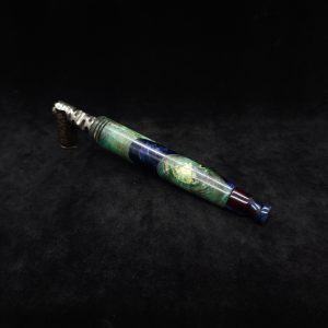 This image portrays Straight Taper Cosmic Galaxy XL Dynavap Stem+Matching M.P. by Dovetail Woodwork.