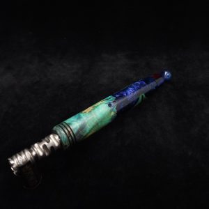 This image portrays Straight Taper Cosmic Galaxy XL Dynavap Stem+Matching M.P. by Dovetail Woodwork.