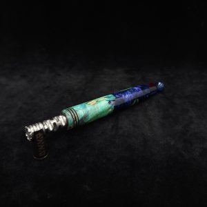 This image portrays Straight Taper Cosmic Galaxy XL Dynavap Stem+Matching M.P. by Dovetail Woodwork.