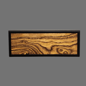 This image portrays Bocote Burl Wood Hybrid Magnetic Knife Holder by Dovetail Woodwork.