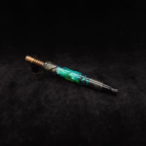 This image portrays V-7 Dynavap XL Burl Hybrid Stem + Black Mouthpiece by Dovetail Woodwork.